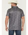 Image #4 - Rock & Roll Denim Men's Steer Skull Print Short Sleeve Button-Down Stretch Polo, Charcoal, hi-res