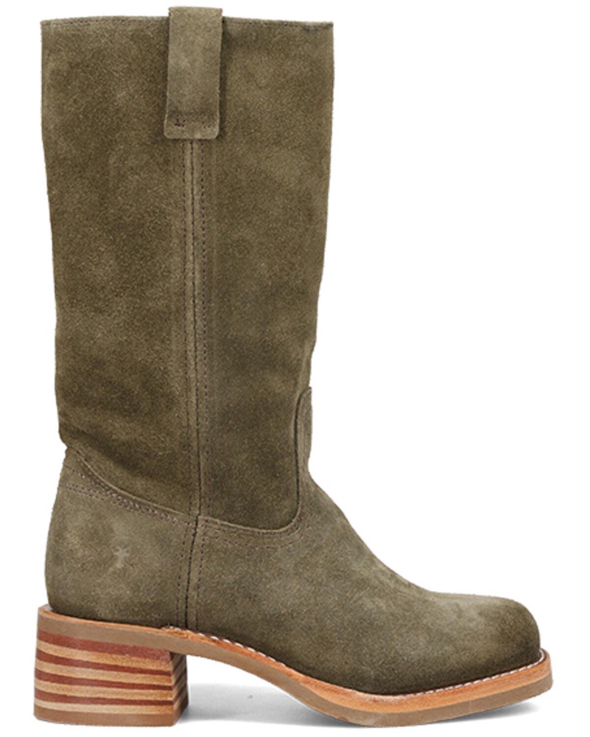 Image #2 - Frye Women's Campus 12R Suede Fashion Boots - Round Toe, Olive, hi-res