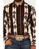 Image #3 - Wrangler Men's Checotah Southwestern Striped Long Sleeve Snap Western Shirt, Black, hi-res