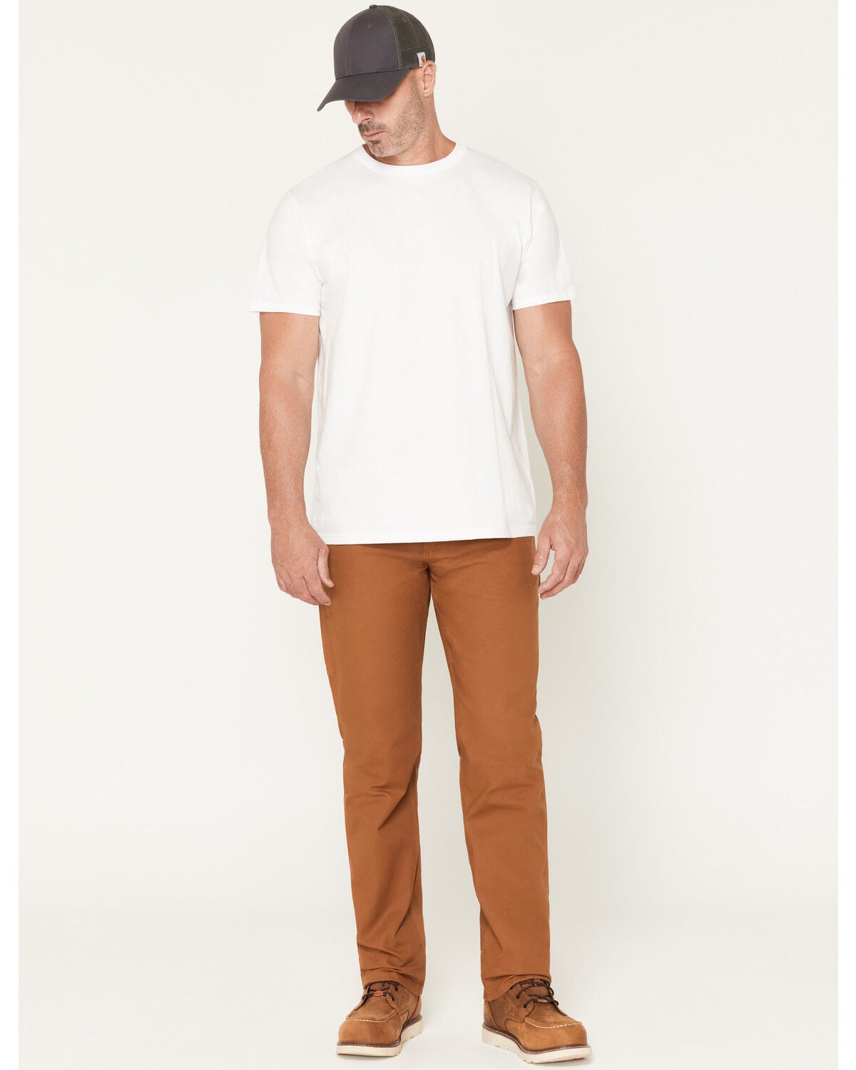 Carhartt Men's Rugged Flex&trade; Duck Dungaree Relaxed Straight Utility Work Jeans, Brown, hi-res