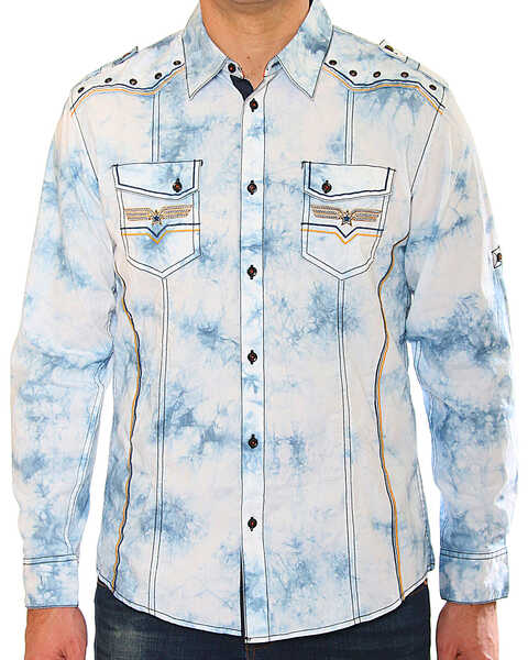 Image #1 - Austin Season Men's Long Sleeve Embroidered Button Long Sleeve Western Shirt, , hi-res
