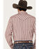 Image #4 - Moonshine Spirit Men's Red Canyon Striped Long Sleeve Pearl Snap Western Shirt, Burgundy, hi-res