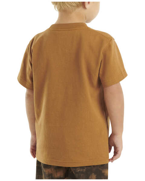 Image #2 - Carhartt Little Boys' Solid Short Sleeve Pocket T-Shirt , Medium Brown, hi-res