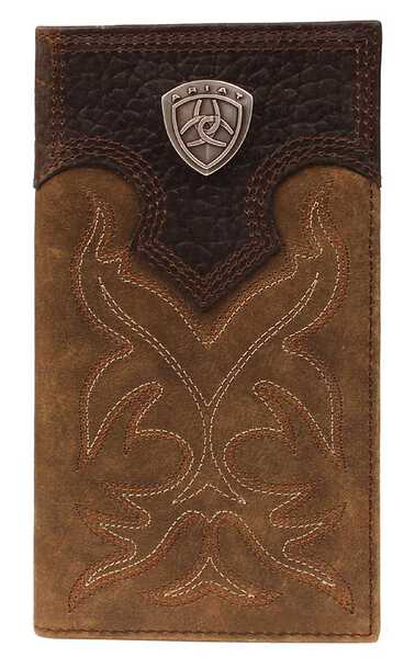 Ariat Boot Stitched Rodeo Wallet, Med Brown, hi-res