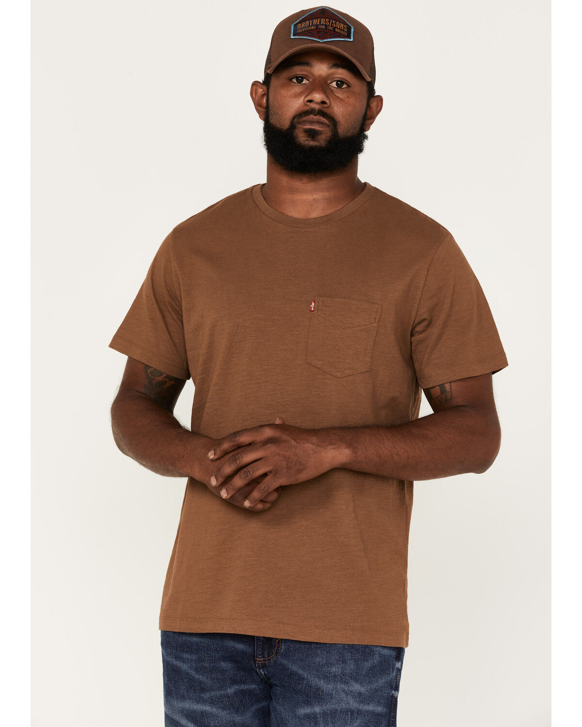 Image #1 - Levi's Men's Classic Pocket T-Shirt, Brown, hi-res