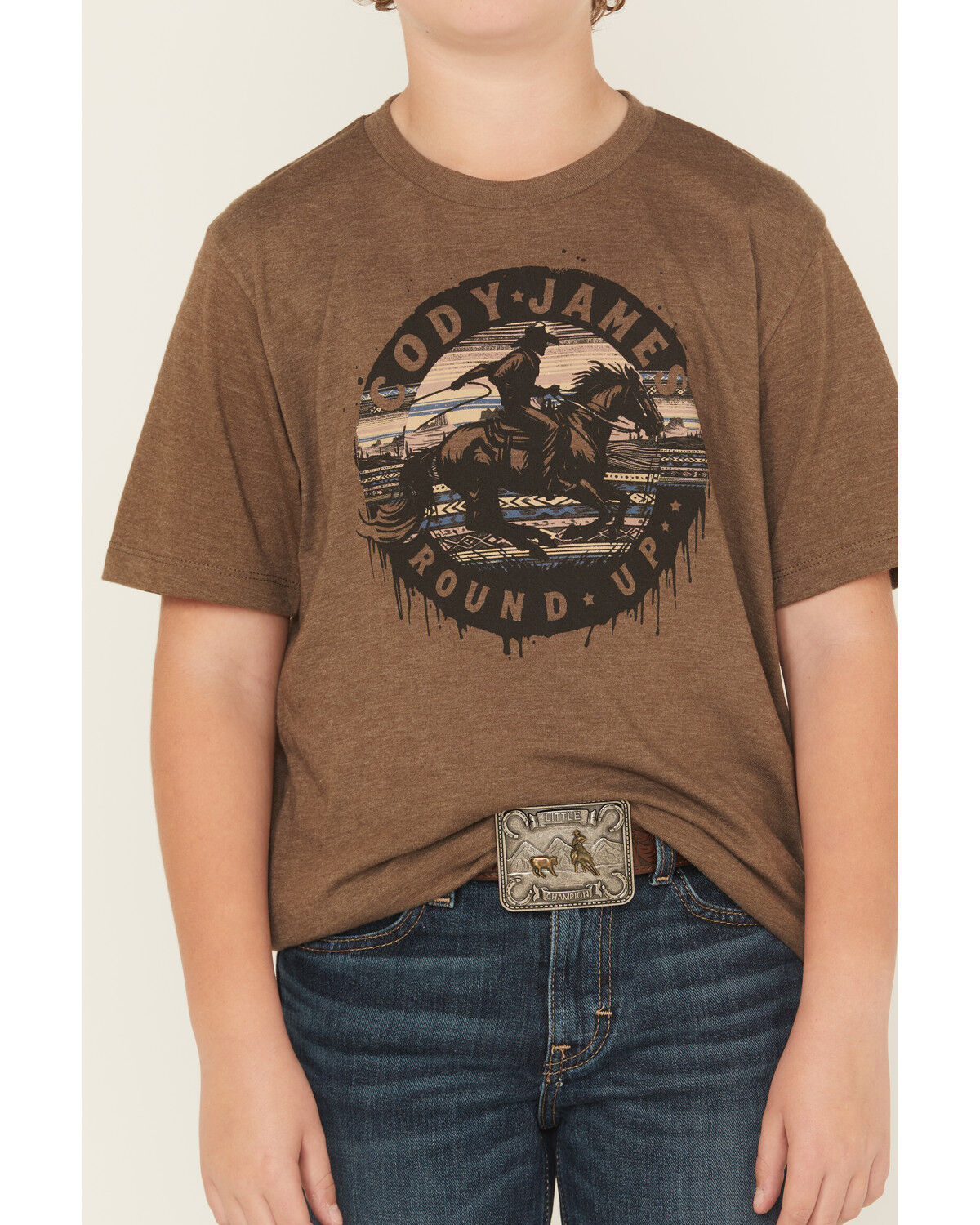 Image #3 - Cody James Boys' Rodeo Round Up Short Sleeve Graphic T-Shirt, Brown, hi-res