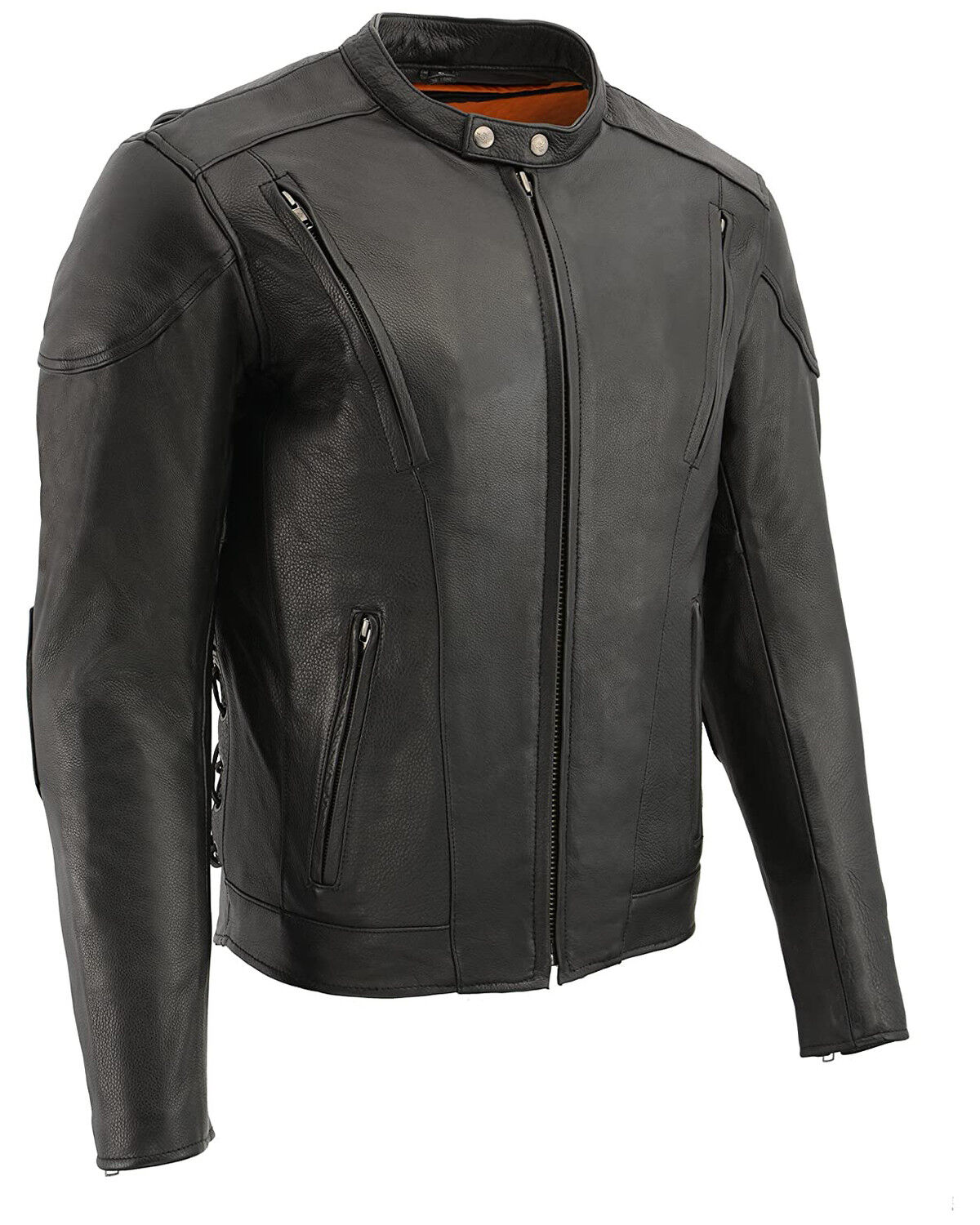 Image #1 - Milwaukee Leather Men's 4X Side Lace Vented Scooter Jacket - Big, Black, hi-res