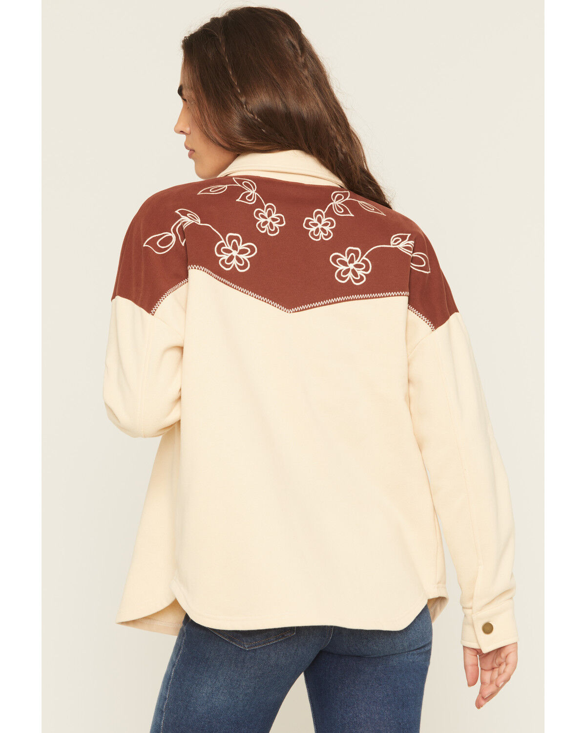 Image #4 - Blue B Women's Western Button-Down Shacket, Cream, hi-res