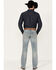 Hooey by Rock & Roll Denim Men's Revolver Light Vintage Wash Slim Straight Stretch Reflex Denim Jeans , Light Wash, hi-res