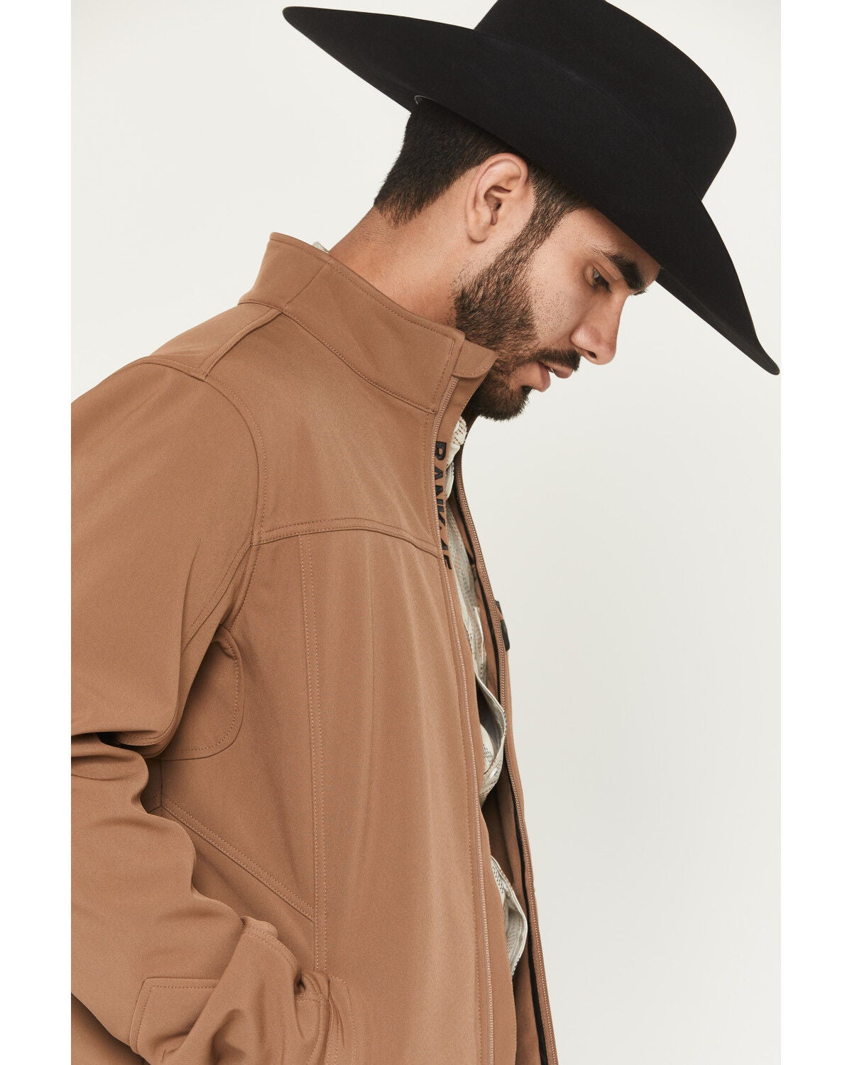 Image #2 - RANK 45&reg; Men's Richwood Solid Softshell Jacket - Tall, Lt Brown, hi-res