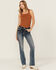 Image #3 - Grace in LA Women's Medium Wash Mid Rise Thunderbird Pocket Bootcut Stretch Denim Jeans, Medium Wash, hi-res