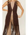 Image #3 - Shyanne Women's Embossed Southwestern Print Fringe Faux Suede Vest, Dark Brown, hi-res