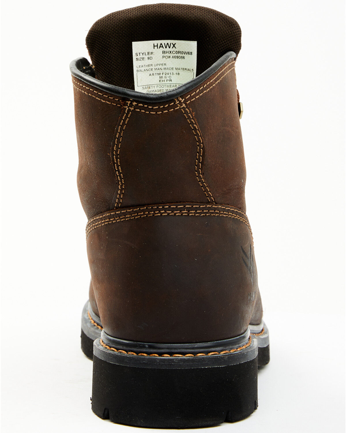 Image #5 - Hawx Men's Oily Crazy Horse Lace-Up 6" Work Boot - Composite Toe, Brown, hi-res