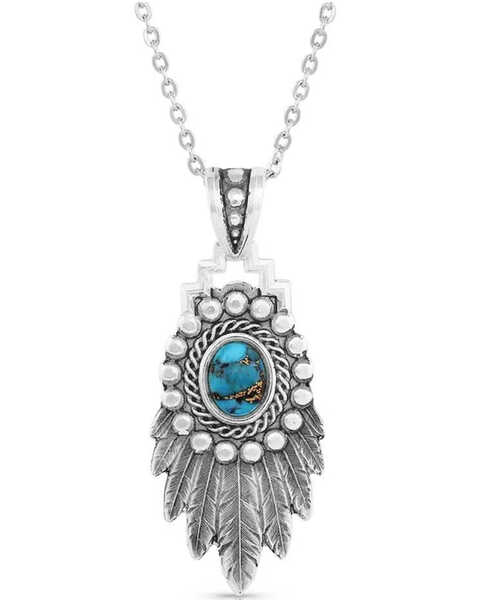 Image #1 - Montana Silversmiths Women's Blue Spring Turquoise Necklace, Silver, hi-res