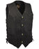 Milwaukee Leather Men's Performance Side Lace Basic Denim Vest, Black, hi-res