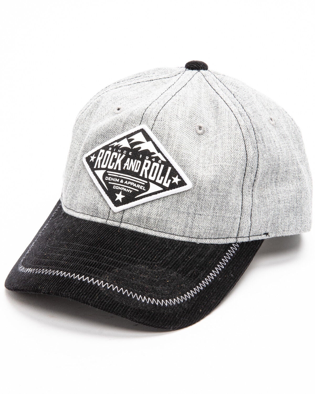 Rock & Roll Cowboy Men's Mountain Logo Patch Cap, Grey, hi-res