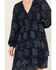 Image #3 - Yura Women's Long Sleeve Floral Tier Mini Dress, Navy, hi-res