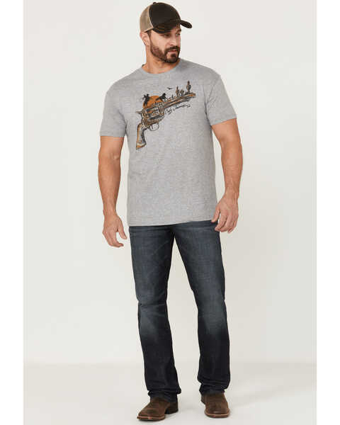 Image #2 - Cody James Men's Gun Scene Graphic Charcoal T-Shirt , Grey, hi-res