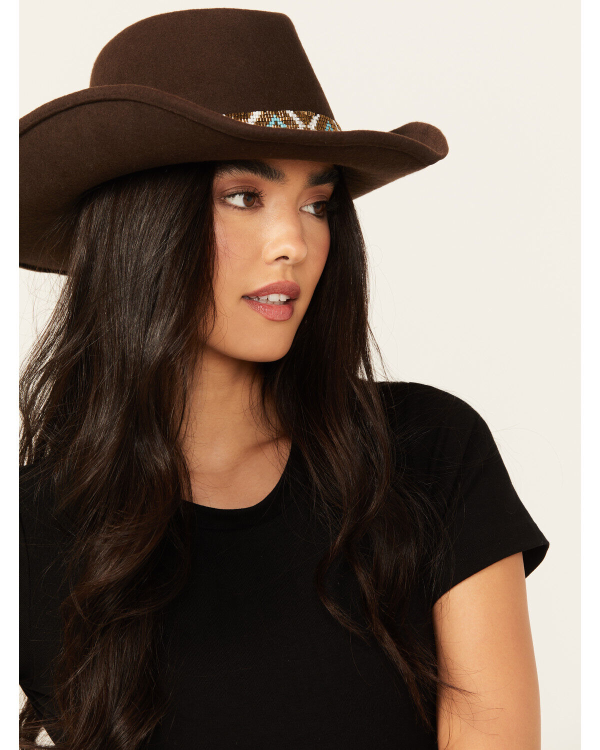 Image #1 - Nikki Beach Women's Big Sky Felt Western Fashion Hat, Brown, hi-res