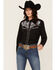 Image #1 - Rodeo Clothing Women's Embroidered Long Sleeve Snap Western Shirt, Black, hi-res