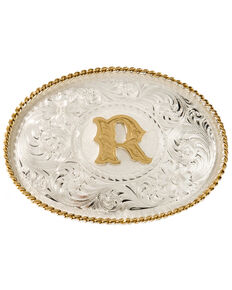 Montana Silversmiths Initial "R" Buckle, Silver, hi-res