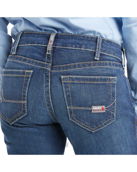 Image #7 - Ariat Women's FR Bootcut Stretch Work Jeans, Denim, hi-res
