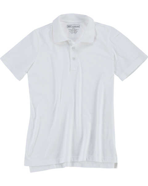 Image #1 - 5.11 Tactical Women's Jersey Short Sleeve Polo, White, hi-res