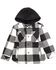 Image #1 - Urban Republic Toddler Boys' Plaid Print Removeable Hooded Jacket , Black, hi-res