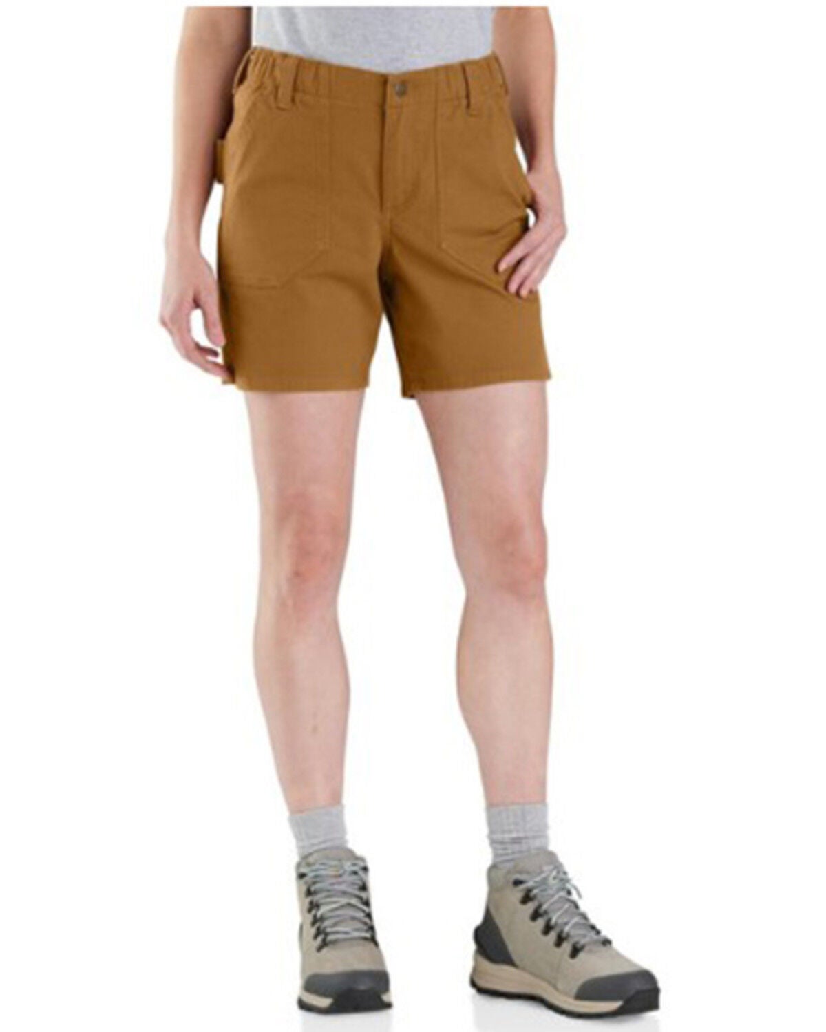Carhartt Women's Rugged Flex&reg; Relaxed Fit Canvas Work Shorts, Brown, hi-res