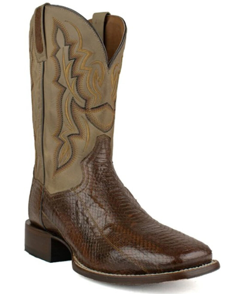 Dan Post Men's Exotic Snake Skin Western Boots - Snip Toe, Brown, hi-res