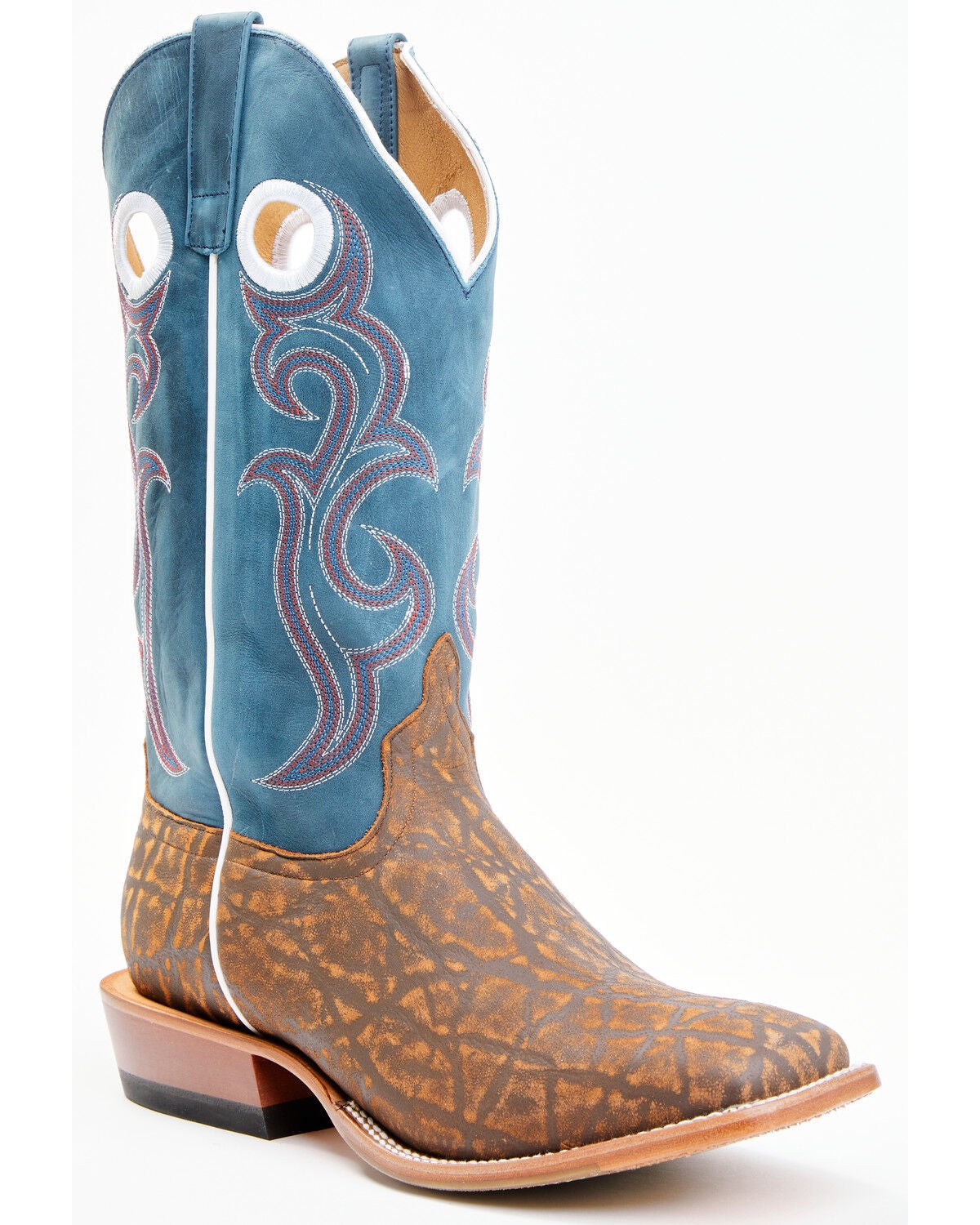 HorsePower Men's Sugared Western Boots - Broad Square Toe, Tan, hi-res