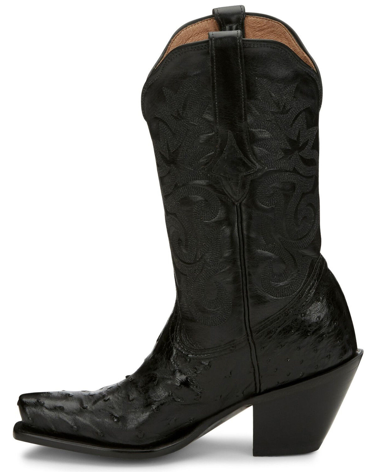 womens black ostrich boots