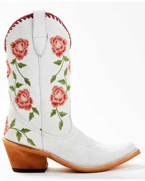 Image #2 - Liberty Black Women's Vicky Floral Embroidered Western Boot - Snip Toe, White, hi-res
