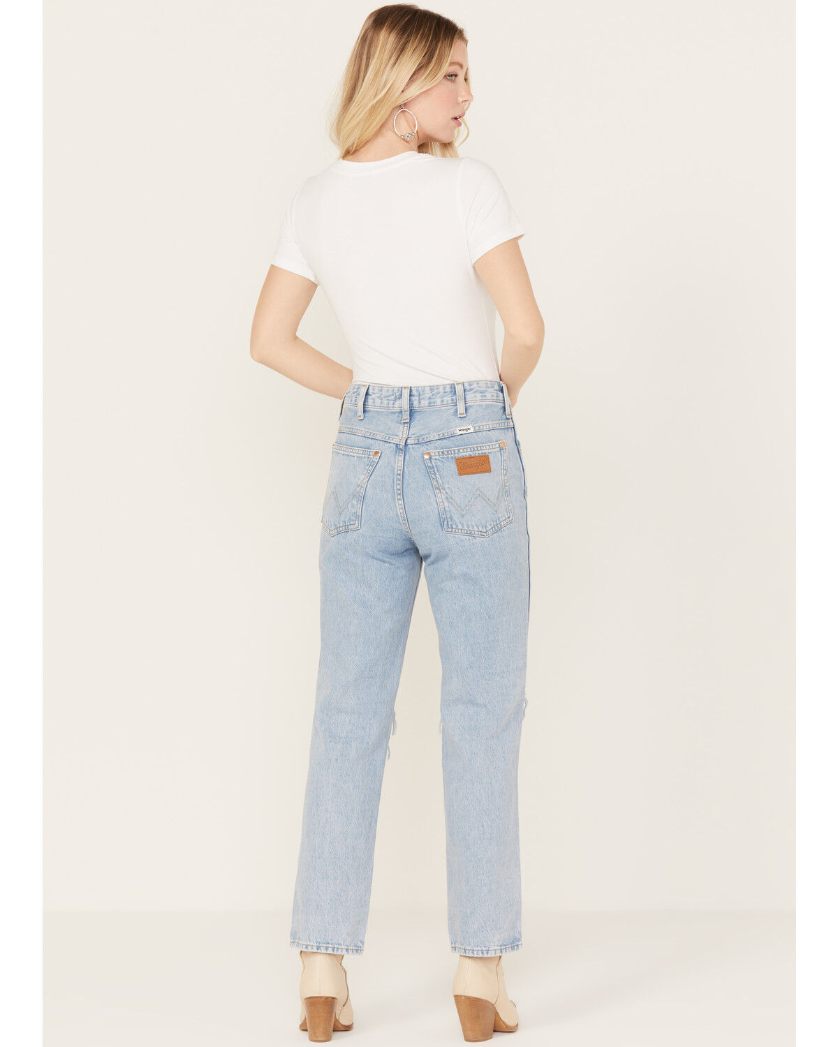 Image #3 - Wrangler Women's Bad Intentions Wild West 603 Destructed Straight Jeans, Blue, hi-res