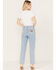 Image #3 - Wrangler Women's Bad Intentions Wild West 603 Destructed Straight Jeans, Blue, hi-res