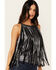 Image #2 - Idyllwind Women's Prescott Foiled Faux Suede Fringe Tank , Black, hi-res