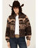 Image #1 - Shyanne Women's Buffalo Print Snap Sherpa Jacket, Chocolate, hi-res