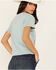 Image #4 - Cleo + Wolf Women's Aiden Short Sleeve Cropped Graphic Tee, Aqua, hi-res