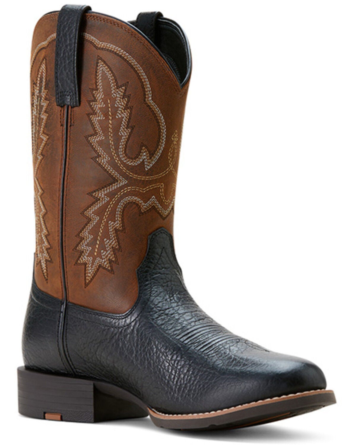 Ariat Men's Stratten Performance Western Boots - Broad Square Toe, Black, hi-res