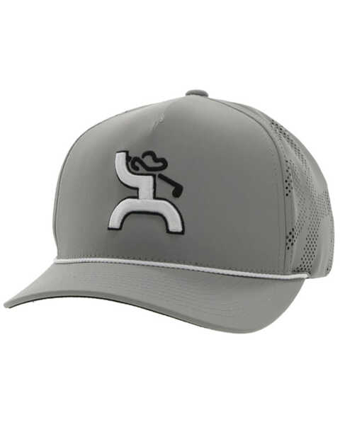 Image #1 - Hooey Men's Golf Logo Embroidered Trucker Cap, Grey, hi-res