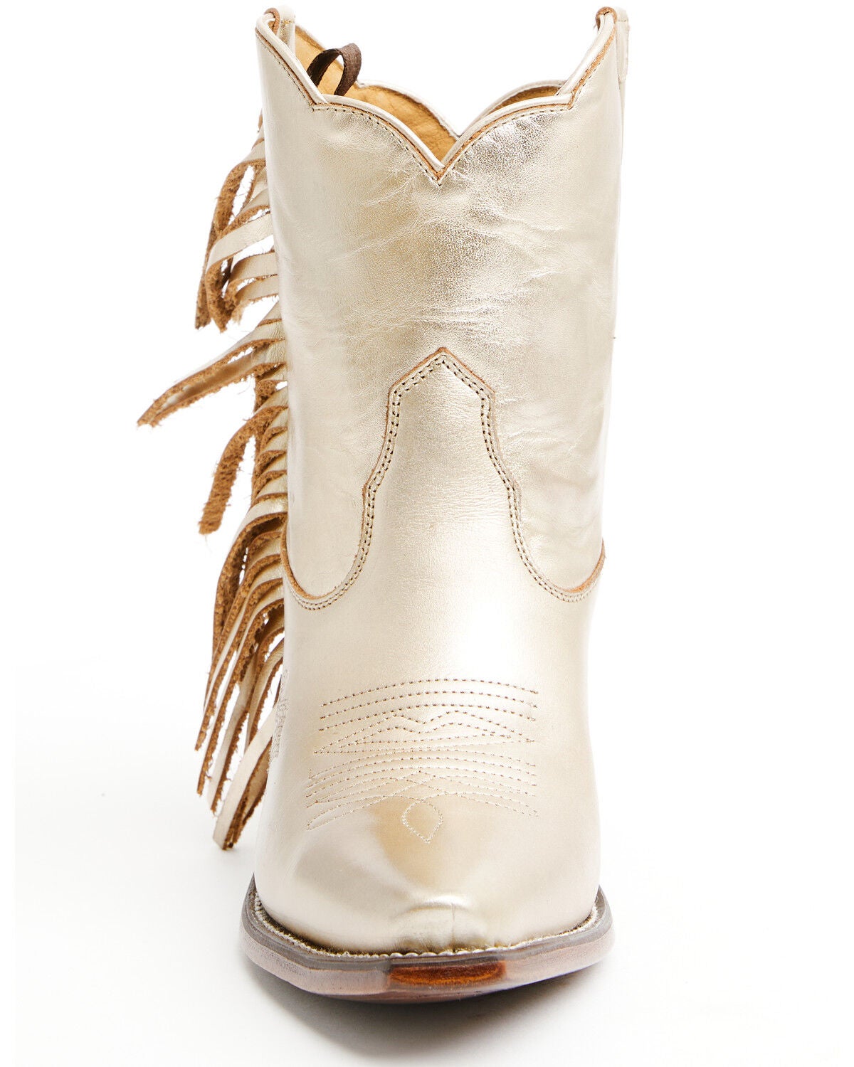 Image #4 - Besita Boots Women's The Spirit Fringe Western Booties - Snip Toe, Gold, hi-res