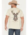Image #1 - Riot Society Men's Ornate Deer Short Sleeve Graphic T-Shirt, Sand, hi-res