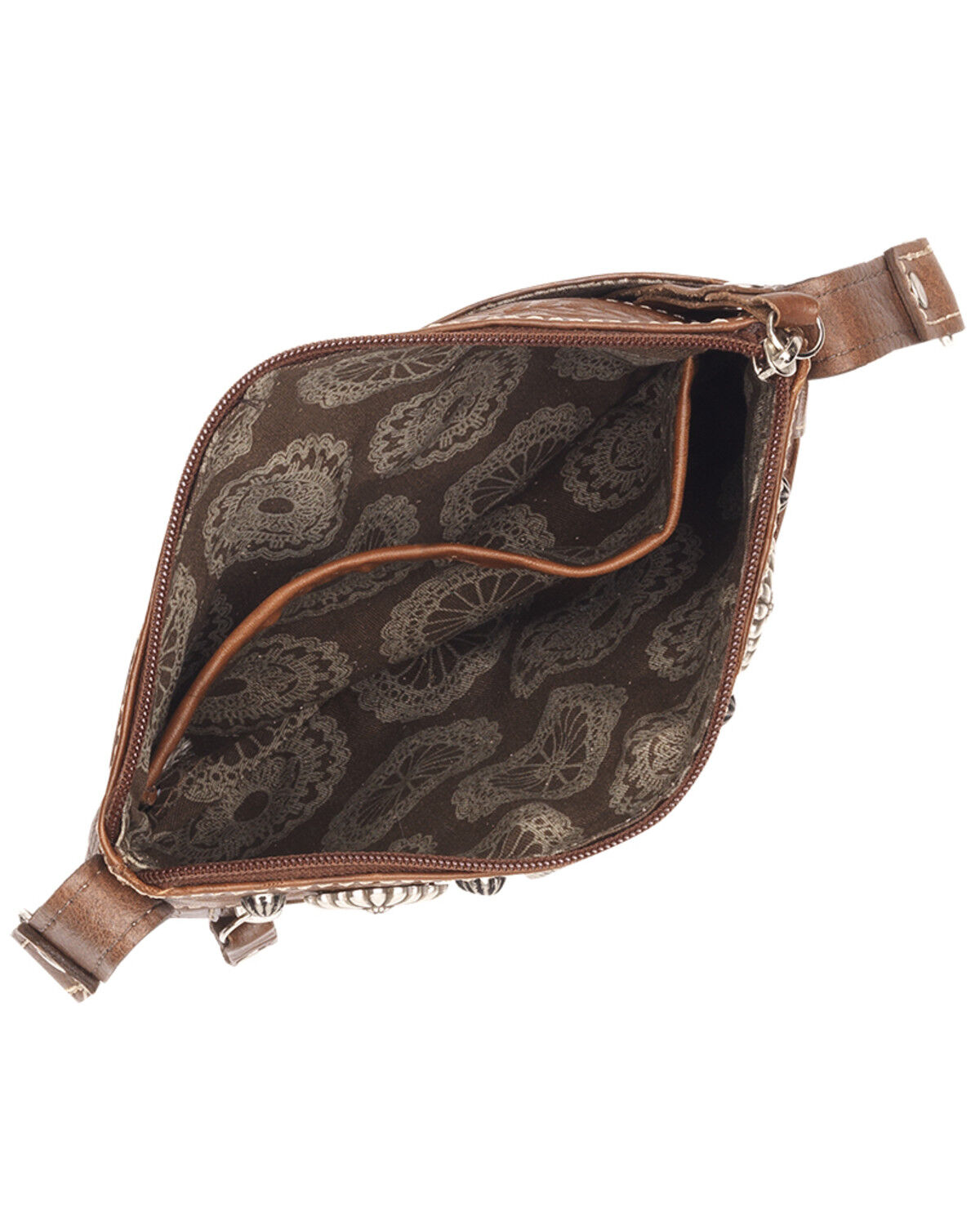 Image #3 - American West Women's Trail Rider Hip Crossbody Bag, Chestnut, hi-res