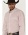 Image #2 - George Strait by Wrangler Men's Geo Print Long Sleeve Button-Down Stretch Western Shirt - Tall, White, hi-res