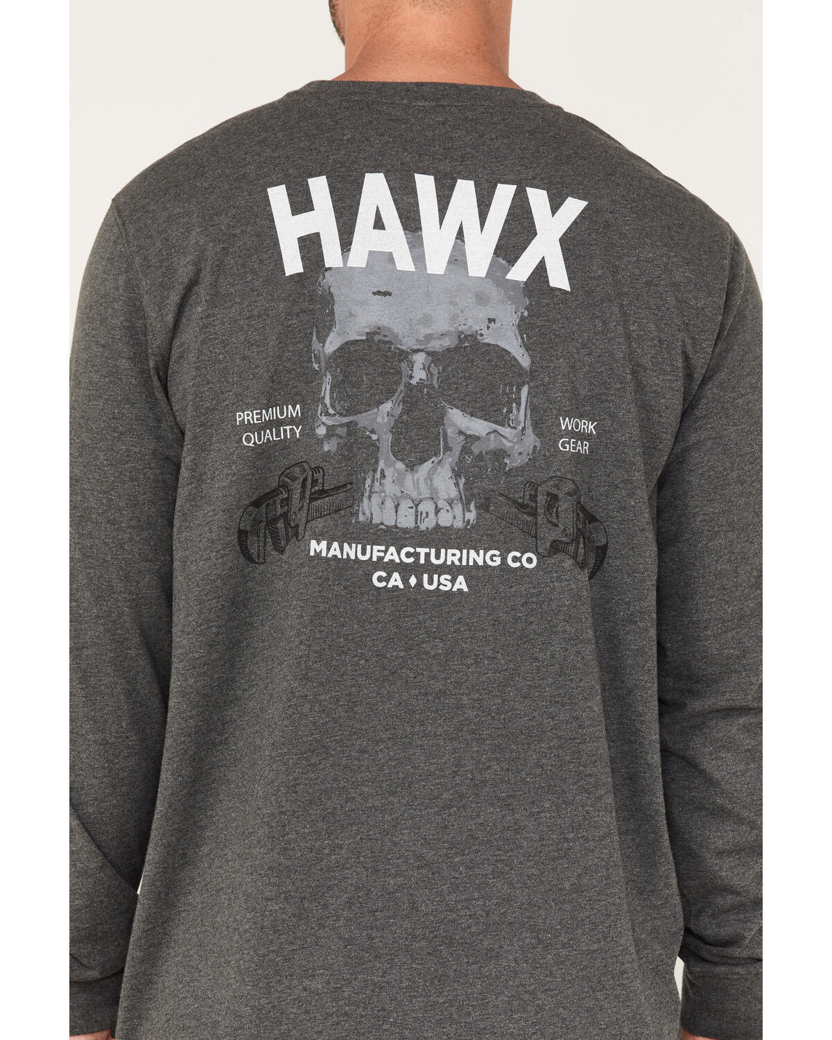 Image #3 - Hawx Men's Quality Goods Logo Graphic Work T-Shirt, Charcoal, hi-res