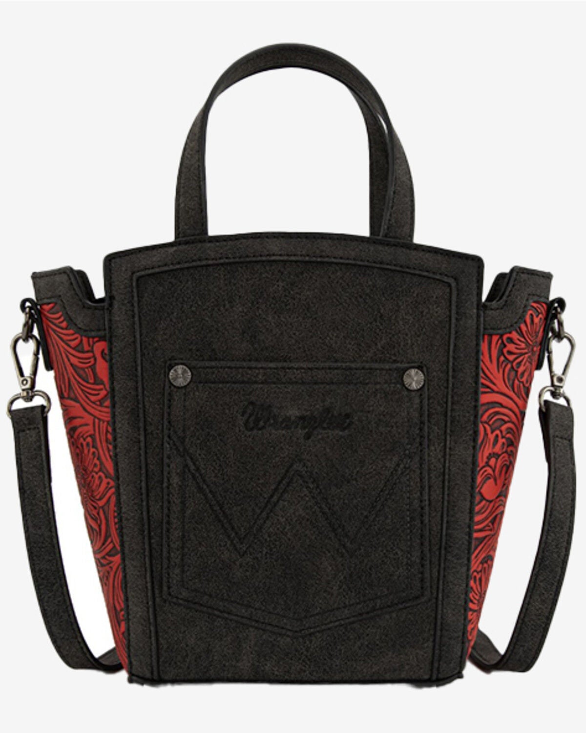 Image #2 - Wrangler Women's Genuine Hair-On Crossbody Tote, Red, hi-res