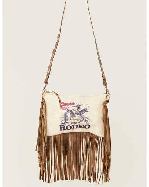 Keep It Gypsy Women's Maxine Coors Rodeo Cowhide Fringe Crossbody Bag , Brown, hi-res