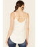 Shyanne Women's Ivory Faux Suede V-Neck Cami , Ivory, hi-res