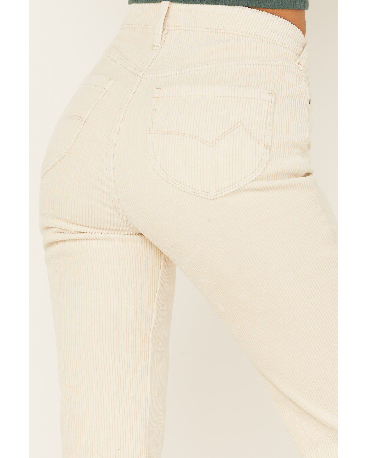 Image #4 - Cleo + Wolf Women's Mid Rise Flare Corduroy Pants, Natural, hi-res