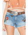 Tony Lama Floral Cutout Leather Belt, Brown, hi-res